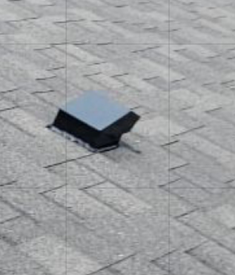 CT4 roof vent cap installed on shingles for bathroom exhaust