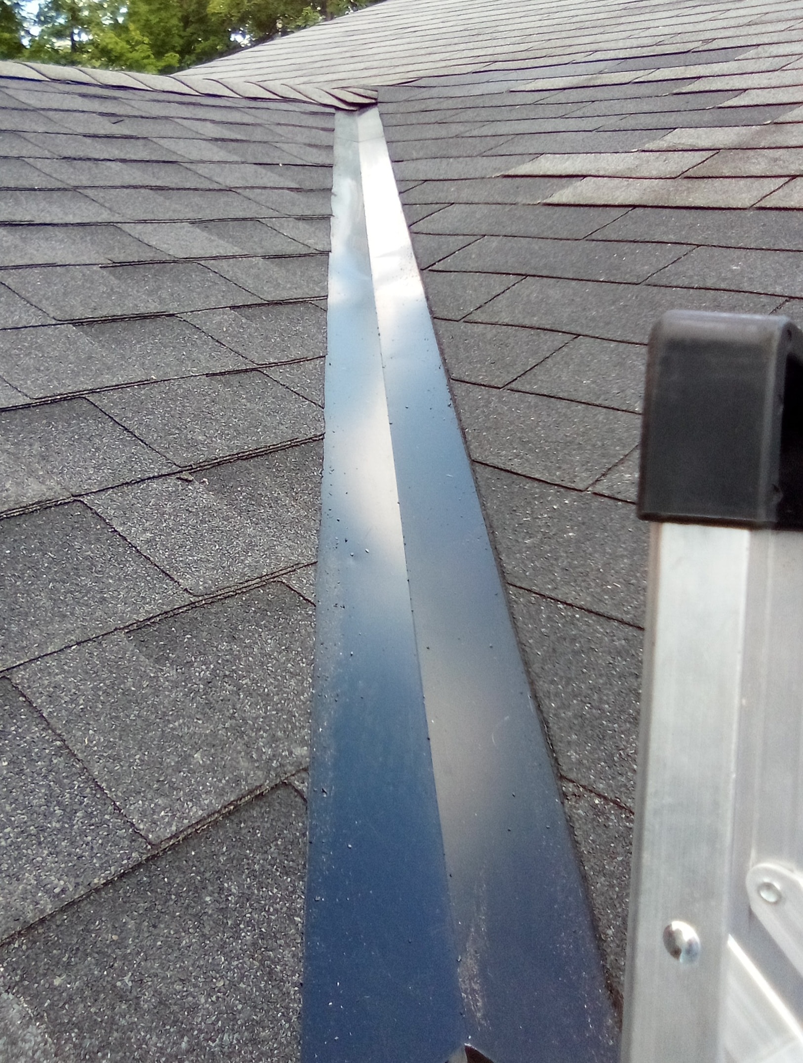 Skylight installation preparation on residential roof